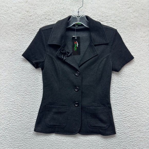 NEW NWT 2 Piece Twin Set Button Up Blouse Blazer Top Pencil Skirt S Small Grey - Picture 2 of 14